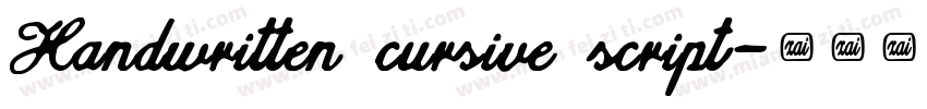 Handwritten cursive script字体转换